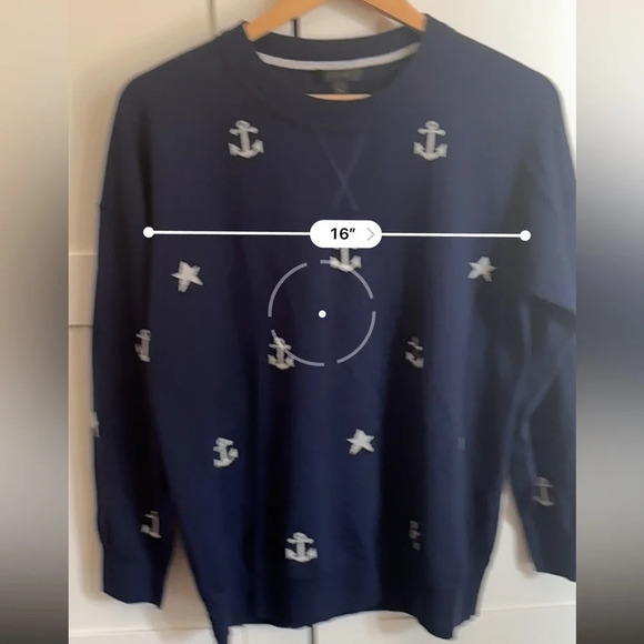 JCrew Knit Crew Neck Anchor Navy Medium - Picture 6 of 7